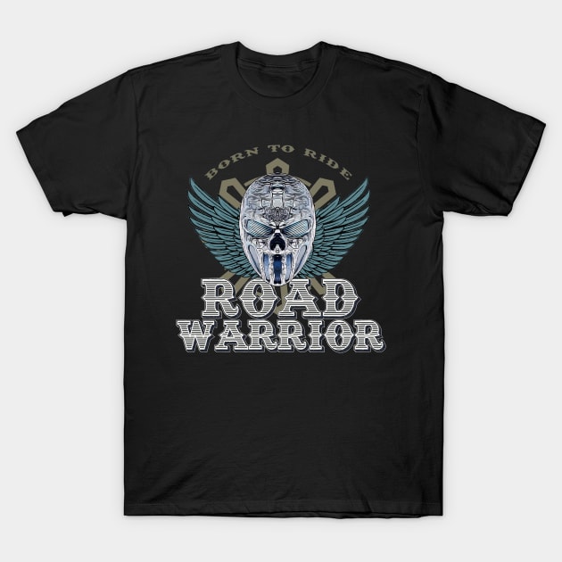 ROAD WARRIOR Skull T-Shirt by Naumovski